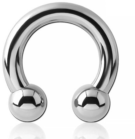 Inoki - Titan-Hufeisen mit Kugeln, Innenschraube - Drahtstärke 3 mm, Durchmesser 12 mm, Ball 6 mm