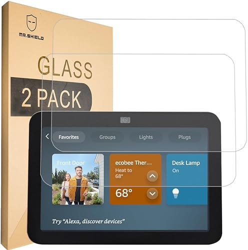 Mr.Shield Schutzfolie Kompatibel mit Echo Show 8 (3rd Gen) [2023 Release] [2 Stück] Schutzglas Schutzglasfolie 9H Härte, HD Klare Displayschutzfolie