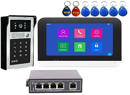 DELURA Drahtlose Türklingel Video-Gegensprechanlage WiFi IP-Video-Türsprechanlage Remote-Passwort Entsperren Sie Die Lokale LAN-Überwachung für das Heimschulbüro (Size : B Kits)