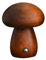 Holz Pilz Lampe, Bezaubernde Nachtlicht, 11/16.5CM Niedliche Tischlampe 3 Farbe Dimmbar, Touch-Schalter für Freunde Familien Weihnachten Geburtstag Geschenk (Walnut Color-S)