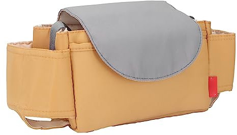 Kinderwagentasche, Schmutzabweisende Babywindel-Caddy-Tasche, Großes Fassungsvermögen, Wasserdichter Klettverschluss für Zuhause (Ingwergelb)