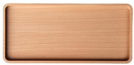 efo Bandeja decorativa para centro de mesa, plato rectangular de madera, platos de servir para fiestas, accesorios de decoración del hogar para sala de estar, mesa de café o baño
