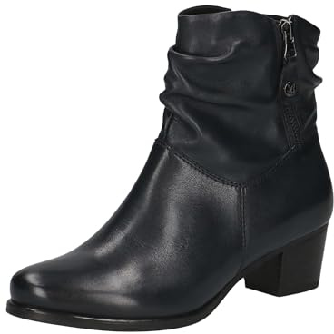 CAPRICE Damen Stiefeletten mit Absatz aus Leder mit Reißverschluss, Blau (Ocean Nappa), 41 EU