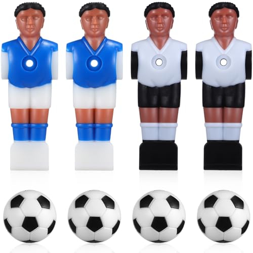 Gadpiparty Tischfußball-Tischspielset 4 Tischfußballspieler Und 4 Ersatzkugeln Tischfußball Tischfußball Herren-Kickerzubehör Tischfußballfiguren Mit Bällen