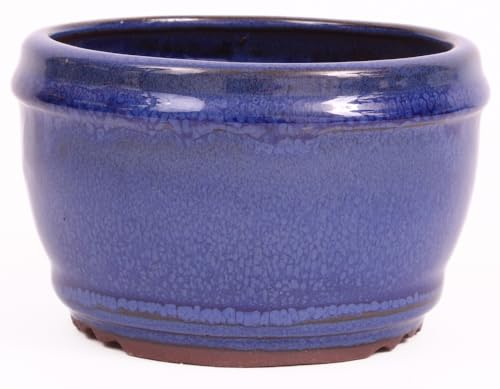 Bonsai-Shopping Bonsai Kaskadenschale rund 13 Ø x 8.2 cm, blau 50182