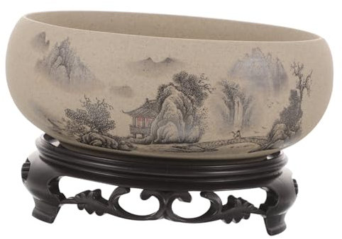 VINTORKY 1juego Maceta De Cerámica Azul Y Blanca para Plantas Hidropónicas Jarrón Decorativo Estilo Chino para Oficina Y Jardín Cuenco Cerámico para Bonsái Y Flores Diseño Chic Y Funcional