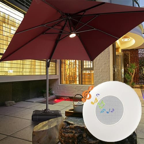 Walkervo Luces LED para Sombrilla De Patio Luz Audio del Paraguas del Jardín del Bluetooth De La Carga por USB Iluminación para Sombrilla para Jardines De Campamento En La Playa, App