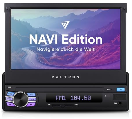 VALTRON FX-750HDS2 1-DIN Autoradio mit CarPlay, Android Auto, MirrorLink, Media Receiver mit Bluetooth, 7-Zoll Displ., USB, Bluetooth, WLAN (Navi)
