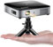 GooDee WiFi Bluetooth Mini Projector - 4K DLP Projector 1080P Support Pocket Pico Movie Projector with Tripod, Outdoor Video Portable Rechargeable Battery Short Throw for iPhone/Android