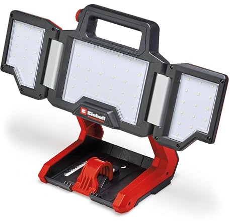 Einhell Professional Power X-Change 18V Rechargeable Work Light - Powerful 60 x LED Dimmable (3000Lm Max) Adjustable Panel Lamp - TP-CL 18/3000 LiAC Portable Site Floodlight (Battery Not Included)