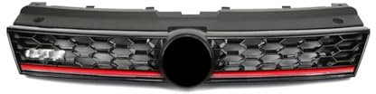 Kühlergrill for die vordere Stoßstange im GTI-Stil, Wabengitter-Renngrill, kompatibel mit VW-Polo 2014 2015 2016 2017 2018