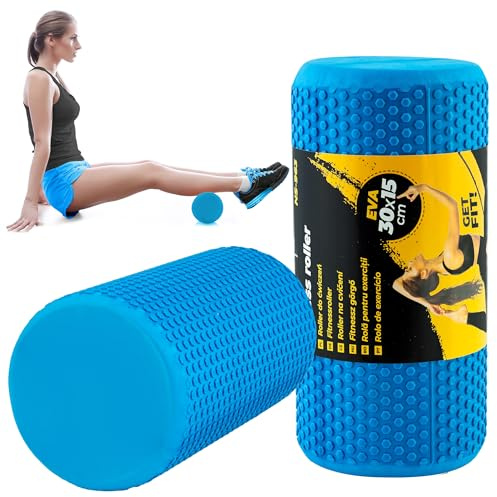 Neo-Sport Faszienrolle Rückenrolle Massagerolle Selbstmassage Massage Rolle 30 x 15 cm Eva Schaum Wasserdicht Pflegeleicht Verformungsbeständig Schaumstoffrolle Muskelrolle Blau
