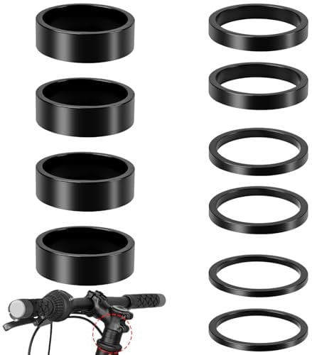 CONJURAIDE 10 Stück Ahead Spacer 1 1/8 Zoll, 2 3 5 10mm Aluminium Platte Spacer Fahrrad Ahead Kappe Fahrradlenker Erhöhung Lenkererhöhung Distanzscheiben Vorbau Steuersatz Abstandshalter Fahrrad