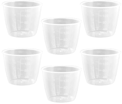 6 PCS Rice Measuring Cup for Rice Cooker, Reusable Plastic Transparent 160ml Small Rice Cooker Cup for Measuring Rice and Dry Liquid Ingredient