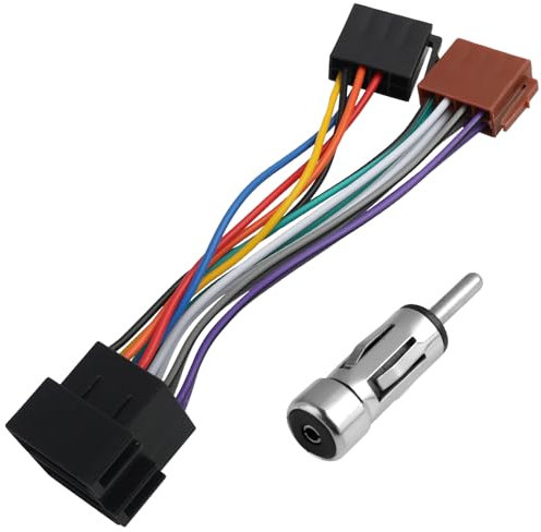 Adaptador de radio para coche, conjunto de adaptador de radio universal, ISO adaptador estéreo de coche de repuesto + enchufe de extensión adaptador de radio conector
