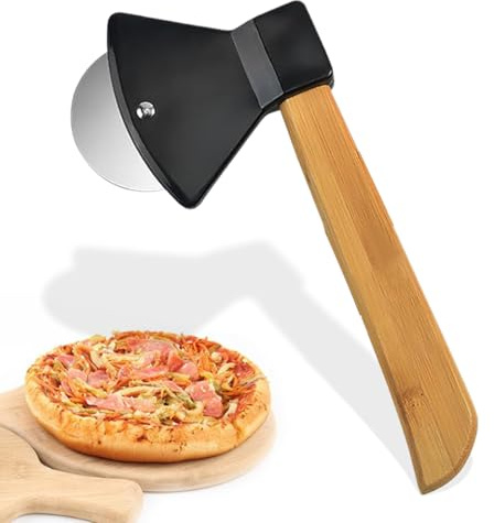 Roulette à pizza en forme de hache en acier inoxydable, ustensiles de cuisine lavables au lave-vaisselle