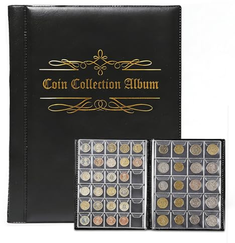 Neikafan Album per Monete 480 Tasche Raccoglitore 2euro Collezione, Collection Raccoglitore Coin Album Libro per Monete da Collezione Portamonete Raccolta per Euro, Sterlina, Pence