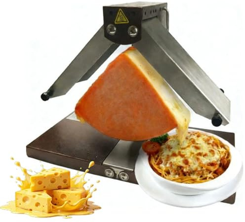 Máquina Para Derretir Queso 1000W Calentamiento Rápido Multiusos Fundidor de Queso Raclette Grill Acero Inoxidable, Dispensador de Derretido Ajustable 0~90° Para Cocina