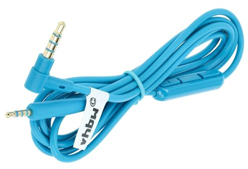 vhbw Audio AUX Kabel kompatibel mit Bose QuietComfort QC35-2 Kopfhörer - Audiokabel 3,5 mm Klinkenstecker, Mikrofon, Rufannahme-Taste, 150 cm Blau