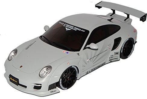 GT-Spirit Porsche 911 997 Coupe Liberty Walk LB Performance Grau 2004-2011 Nr 126 1/18 Modell Auto mit individiuellem Wunschkennzeichen