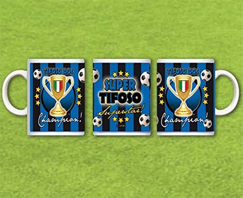 Tazza Ceramica Calcio Inter Tifoso Interista scatola Regalo Nuovo Nerazzurro
