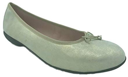 Heller Ladies Womens Slip On Ballet Flat Dolly Slip On Closed Toe Pumps Real Leather Casual Shoes Footwear Size (5 UK, Faded Gold)