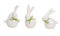 3er Set Hasen Weiss Porzellan Figuren Deko Ostern Osterhasen Frühlingsdeko Osterdekoration Osterfest (3er Set Hasen weiß groß)