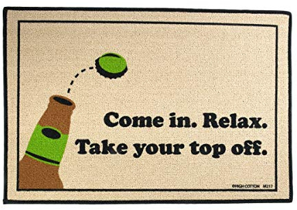 TG,LLC Funny Take Off Top Beer Bottle Welcome Mat Indoor Outdoor Bar Pub Door Floor Rug Doormat