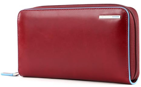 PIQUADRO Portafoglio quadrato blu RFID in pelle 19 cm