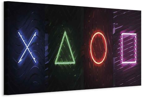 murando - Leinwandbild bunt schwarz Gaming, 135x45 cm, 1-teilig, Wohnzimmer | Hochwertige Leinwand, sofort aufhängbar, ideal fürs Wohn- oder Schlafzimmer, wasserfest und lichtecht, langlebig, stilvoll