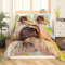 Loussiesd Faultier Betten Set Niedliches Tiermuster Bettbezug Set 3D Braunes Faultier Bedrucktes Bettwäsche Set 155x220cm für Kinder Wild Tier Theme Decor