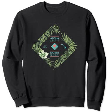 North Shore Hawaii tropische Palme Sweatshirt