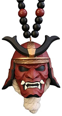 Tixiyu Auto Anhänger mit Samurai Hannya Japanischer Oni-Helm, Auto Rückspiegel Charm, Mini Schlüsselanhänger Rucksack Anhänger, Mode Anhänger Auto Dekoration