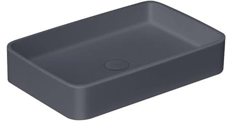 StoneArt Waschbecken Mineralguss Aufsatzwaschbecken Waschtisch Handwaschbecken Waschschale für Bad und GÄSTE WC LC111 55x35cm beton-grau matt
