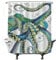 Ulticool Duschvorhang - Tintenfisch Calamari Meer Natur - 180 x 200 cm – Anti Schimmel - Waschbar – Wasserdicht - mit 12 Ringe - Grün Weiß