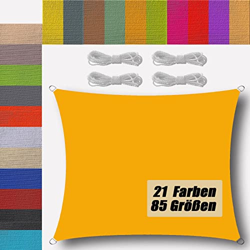 sun sail shade 6x6m square waterproof with free rope durable canopy outdoor waterproof for garden shade pergola activities lawn canopy Mangoyellow