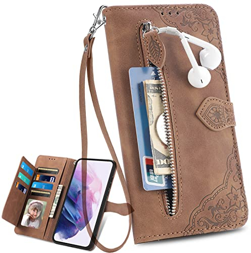 BAILI Handyhülle für VIVO Y3 Hülle, Reißverschluss Tasche Flip Handytasche für VIVO Y3 Case