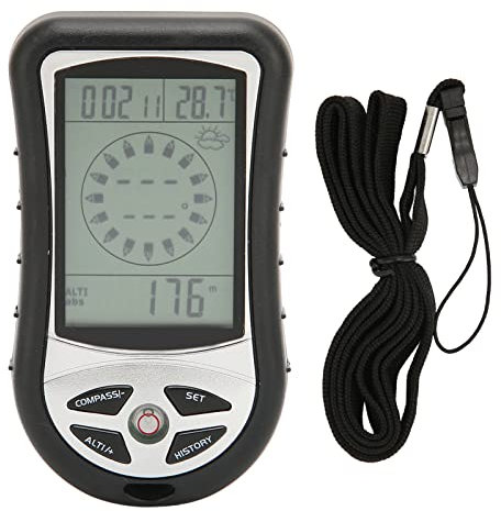 ciciglow 8 in 1 Electronic Compass Altimeter Barometer Thermometer, Multifunction LCD Digital Compass Meters Weather Forecast Thermometer for Outdoor