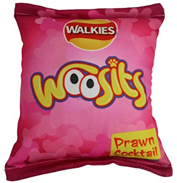 Jouet Chiot et Petit Chien à mordiller • Doudou Couineur • Mini Coussin Peluche sonore interactif • Joli Design Fun & Coloré (Imitation Snack Rose)