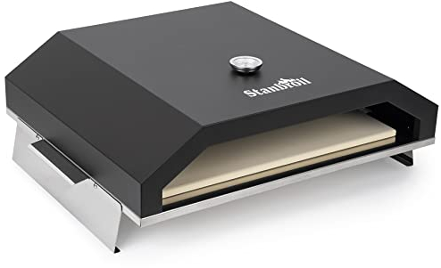 Stanbroil Four à pizza pour station de cuisson à gaz Blackstone de 91,4 cm, machine à pizza d'extérieur avec panneaux latéraux et jauge de température, 45 x 34,8 cm, pierre à pizza