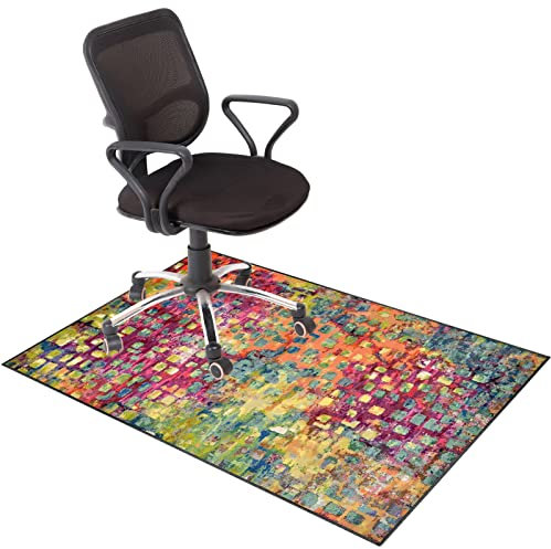 EYZO 70 x 100 cm Tappeto Sedia Ufficio Tappeto Sedia Gaming Tappeto sotto Sedia Rotelle Tappeto Gaming Pavimento per Pavimenti in Legno Duro Tappetino Protettivo Tappeto in Tela per Sedie Chairmat