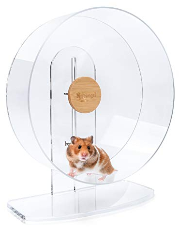 Niteangel Laufrad für Hamster, leise, drehende Acryl-Hamsterlaufräder für Hamster, Rennmäuse, Mäuse, Degus oder andere kleine Tiere (große - breitere Version)