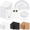 Glarks Lot de 300 cartes pour boucles d'oreilles avec fermoirs et sacs auto-scellants, 9 x 6 cm, blanc