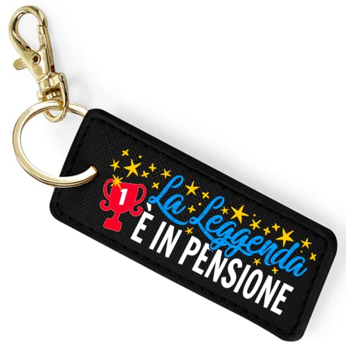 TeeDesign Portachiavi Pensionato Idea Regalo e Compleanno per Uomo in pensione Accessori Abbigliamento Gadget - Porta chiavi pensionato