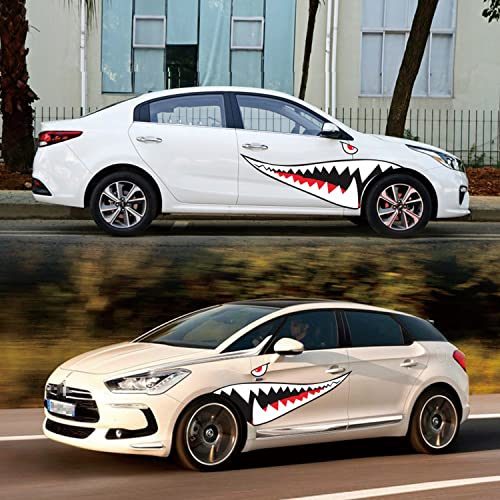 Großes Haifischmaul Autoaufkleber, Vinyl Zähne Aufkleber für Auto Karosserie-Seiten (Typ A)