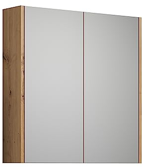 trendteam smart living - Touch - Spiegelschrank - Artisan Eiche - 3 Fächer und 2 Einlegeböden (BxHxT) 69 x 70 x 15 cm - Einlegeböden auf 3 Höhen verstellbar - kratzfest