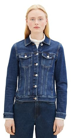 Tom Tailor Denim Damen Basic Jeansjacke, 10119 - Used Mid Stone Blue Denim, XS