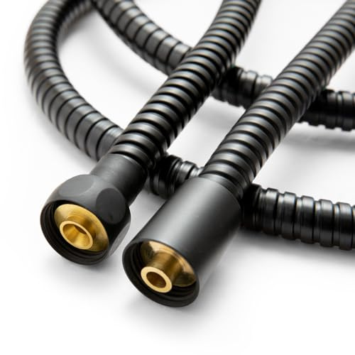 OFFO Shower Hose, 1.2m Bidet Hose Stainless Steel Anti Burst Braided Flexible Hose Replacement Shower Hose for Bidet Sprayer,Matte Black