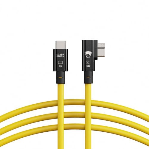 CobraTether Cavo da USB-C a Micro-B 90°, 5m, giallo