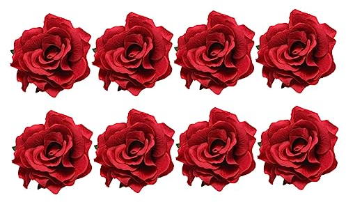 8 Pezzi Grande Fermaglio Per Rosa Fermagli Per a Fiore Per Donna Fermaglio Per Rosa Rosso Pettine Per Rosa Clip Di Fiori Mancare Molletta Boemia